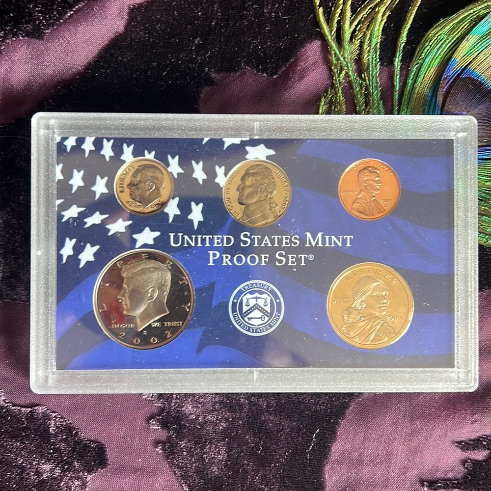 US mint proof set/ United States treasury mint proofs,/2002 coins/collectible